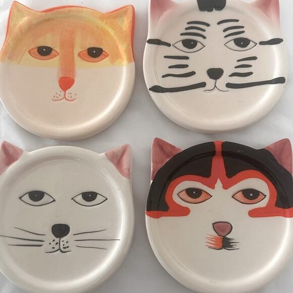 Cat coasters set of 4 cat lovers house warming gifts Mom gifts - Picture 5 of 5